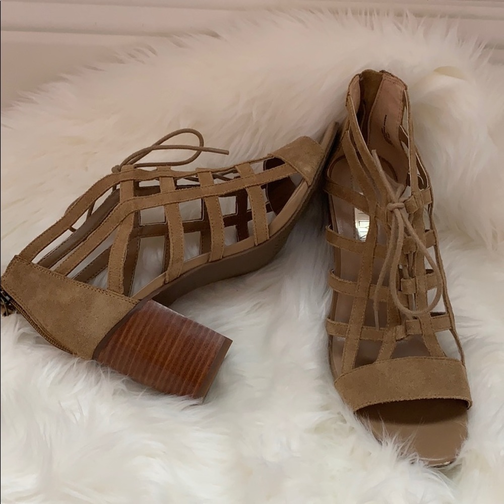 Tan heeled sandals